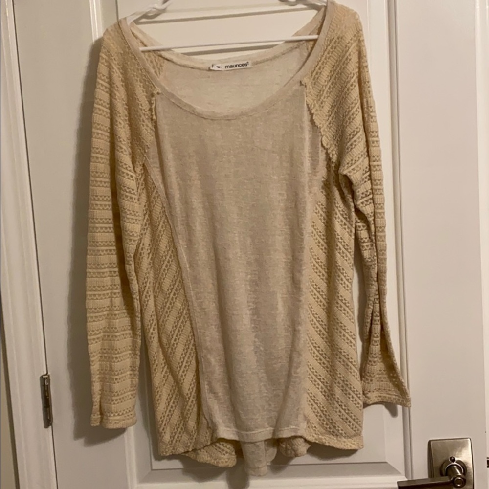 Maurice’s light weight cream colored  top